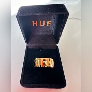 HUF Gold Statement Ring